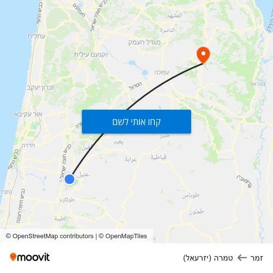 מפת זמר לטמרה (יזרעאל)