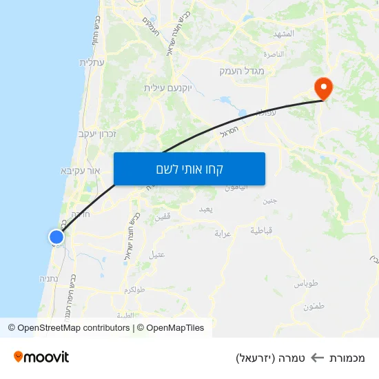 מפת מכמורת לטמרה (יזרעאל)