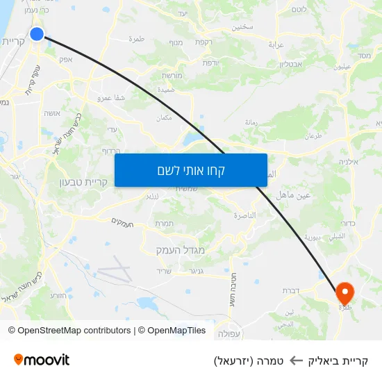 מפת קריית ביאליק לטמרה (יזרעאל)