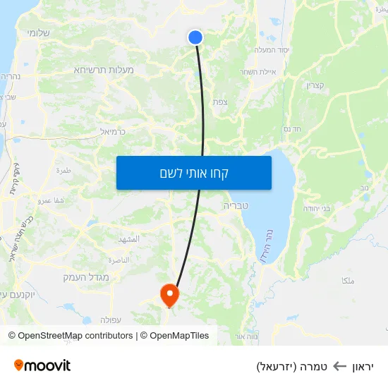 מפת יראון לטמרה (יזרעאל)