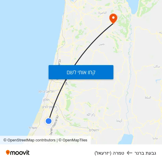 מפת גבעת ברנר לטמרה (יזרעאל)