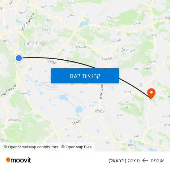 מפת אורנים לטמרה (יזרעאל)