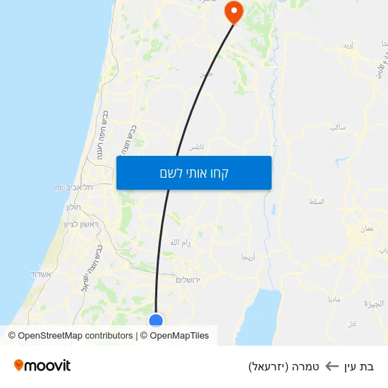 מפת בת עין לטמרה (יזרעאל)