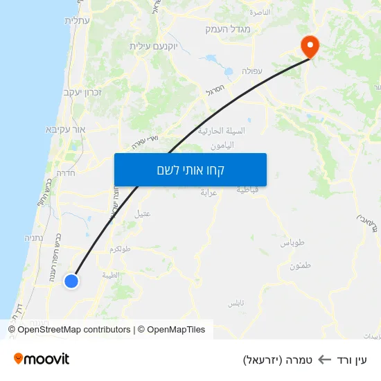 מפת עין ורד לטמרה (יזרעאל)