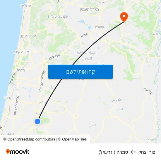 מפת צור יצחק לטמרה (יזרעאל)