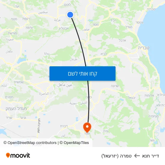 מפת דייר חנא לטמרה (יזרעאל)