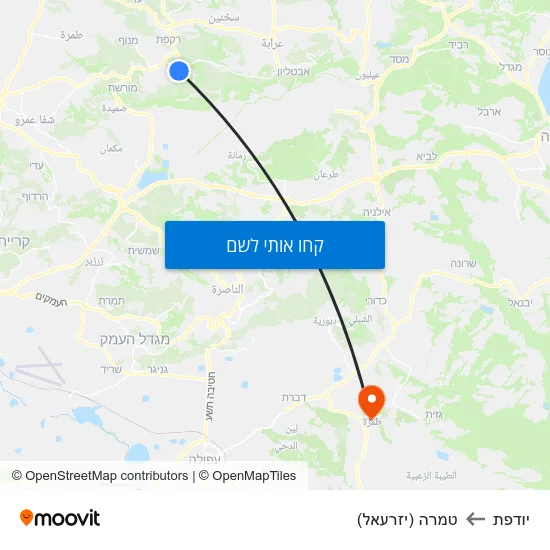מפת יודפת לטמרה (יזרעאל)