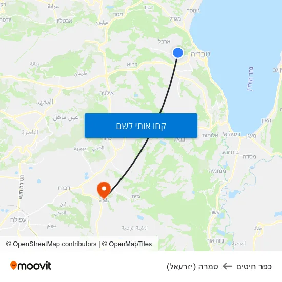 מפת כפר חיטים לטמרה (יזרעאל)