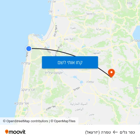 מפת כפר גלים לטמרה (יזרעאל)