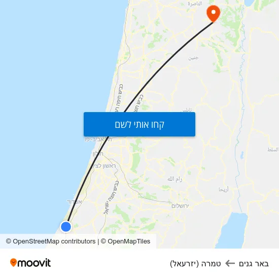 מפת באר גנים לטמרה (יזרעאל)