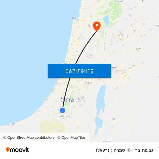 מפת גבעות בר לטמרה (יזרעאל)