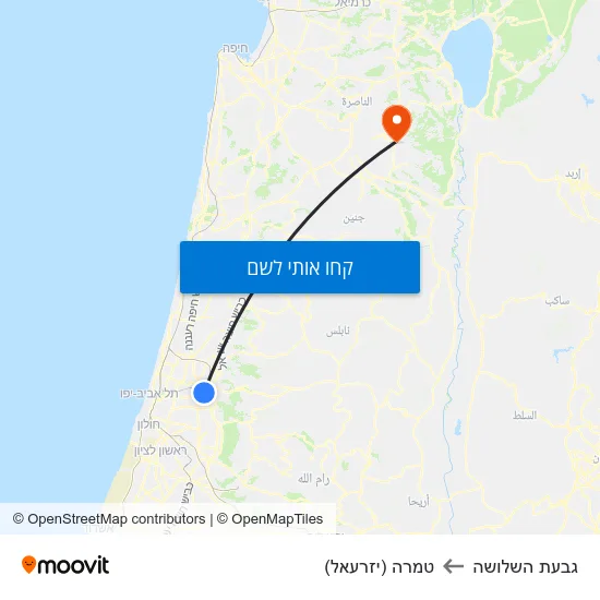 מפת גבעת השלושה לטמרה (יזרעאל)