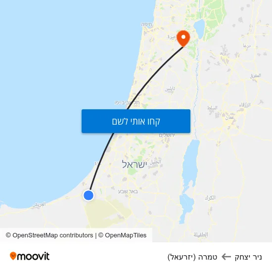 מפת ניר יצחק לטמרה (יזרעאל)