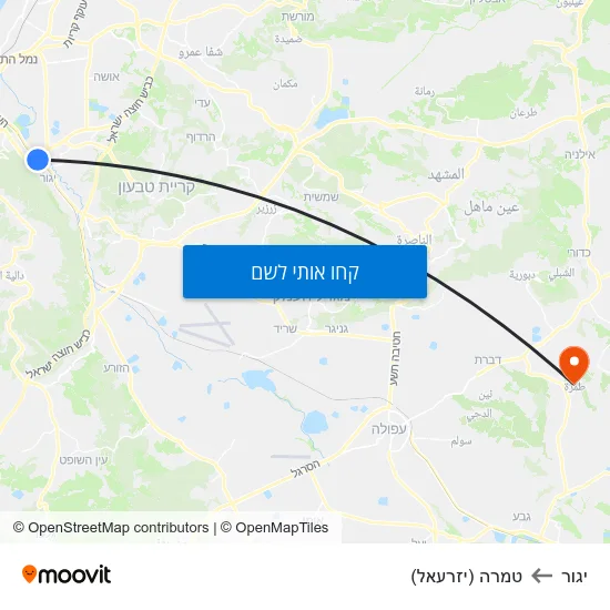 מפת יגור לטמרה (יזרעאל)