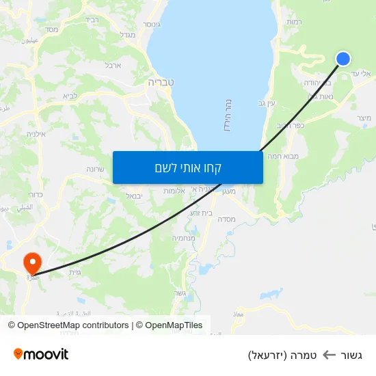 מפת גשור לטמרה (יזרעאל)