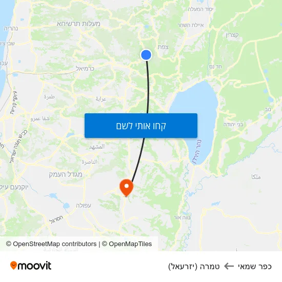 מפת כפר שמאי לטמרה (יזרעאל)