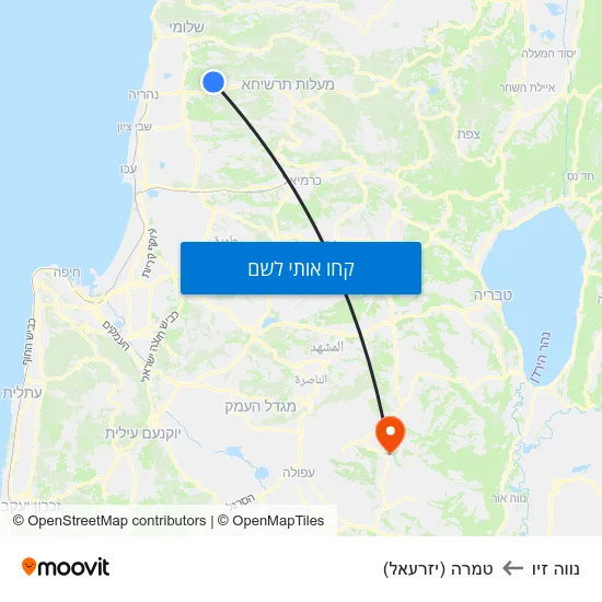 מפת נווה זיו לטמרה (יזרעאל)