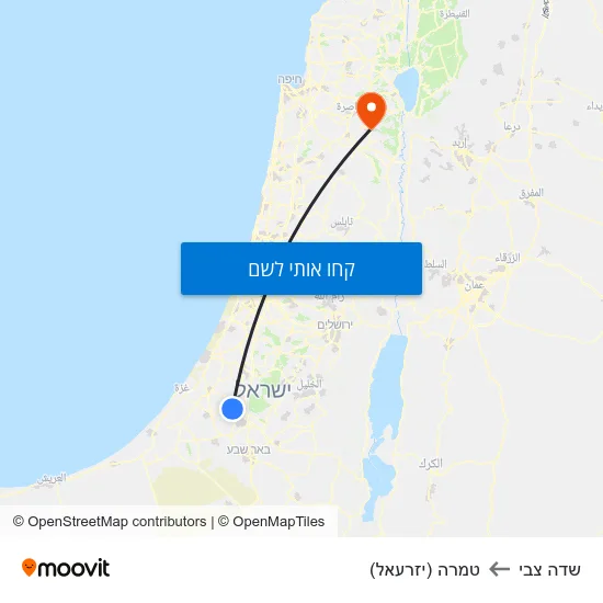 מפת שדה צבי לטמרה (יזרעאל)