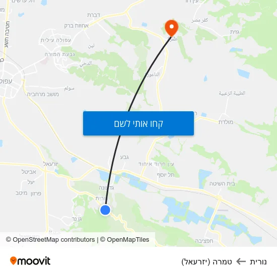 מפת נורית לטמרה (יזרעאל)