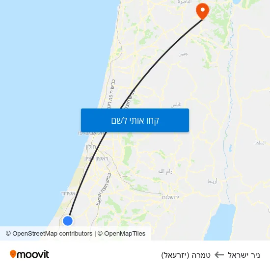 מפת ניר ישראל לטמרה (יזרעאל)