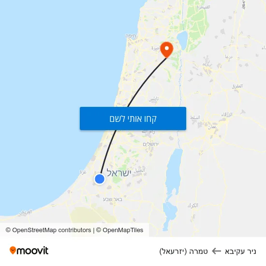 מפת ניר עקיבא לטמרה (יזרעאל)