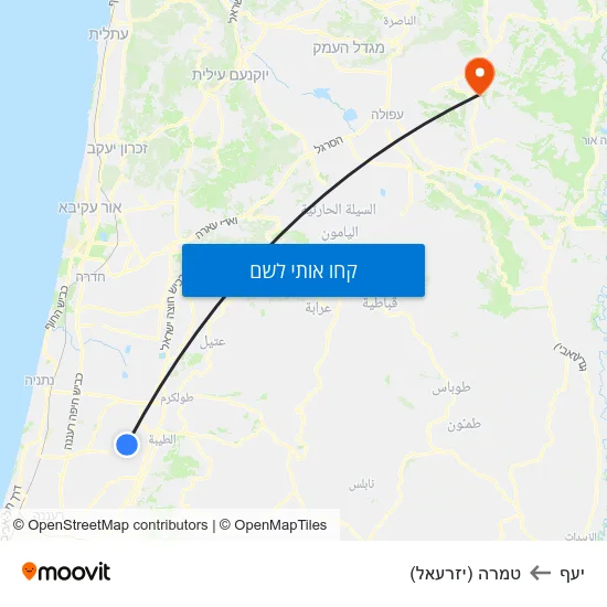 מפת יעף לטמרה (יזרעאל)
