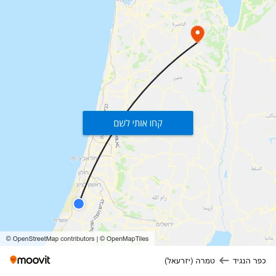 מפת כפר הנגיד לטמרה (יזרעאל)