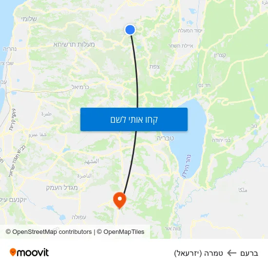 מפת ברעם לטמרה (יזרעאל)