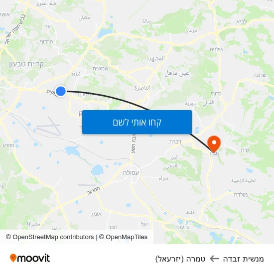 מפת מנשית זבדה לטמרה (יזרעאל)