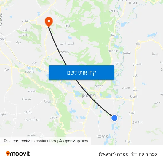 מפת כפר רופין לטמרה (יזרעאל)