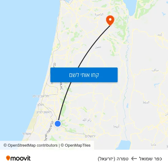 מפת כפר שמואל לטמרה (יזרעאל)
