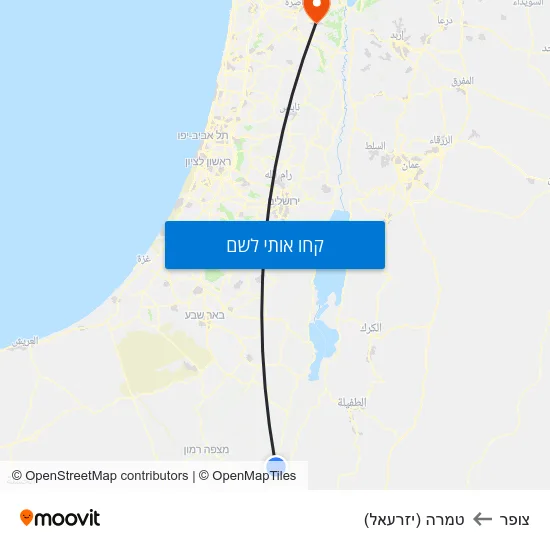 מפת צופר לטמרה (יזרעאל)