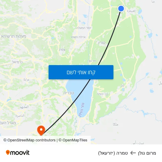 מפת מרום גולן לטמרה (יזרעאל)
