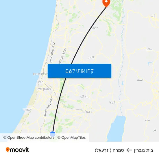מפת בית גוברין לטמרה (יזרעאל)