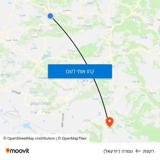 מפת רקפת לטמרה (יזרעאל)