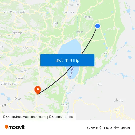 מפת אניעם לטמרה (יזרעאל)