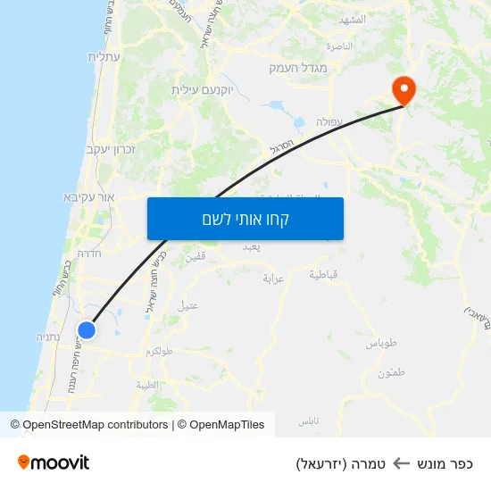 מפת כפר מונש לטמרה (יזרעאל)