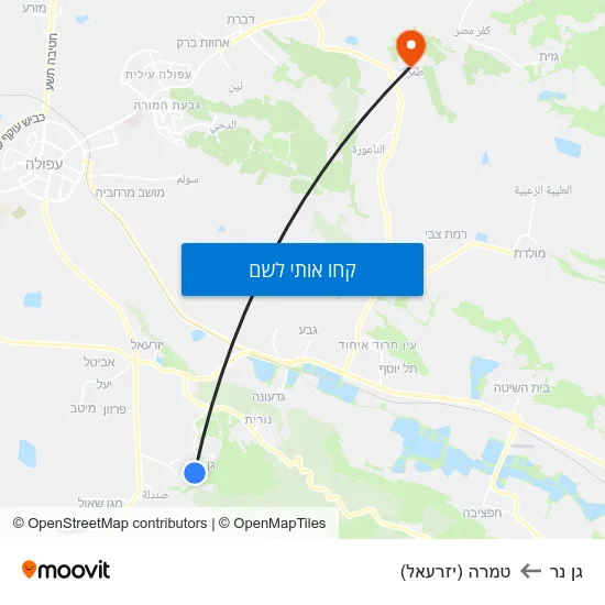 מפת גן נר לטמרה (יזרעאל)
