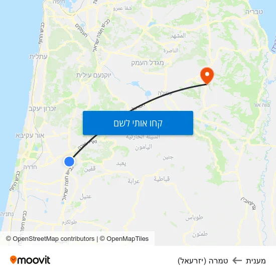 מפת מענית לטמרה (יזרעאל)