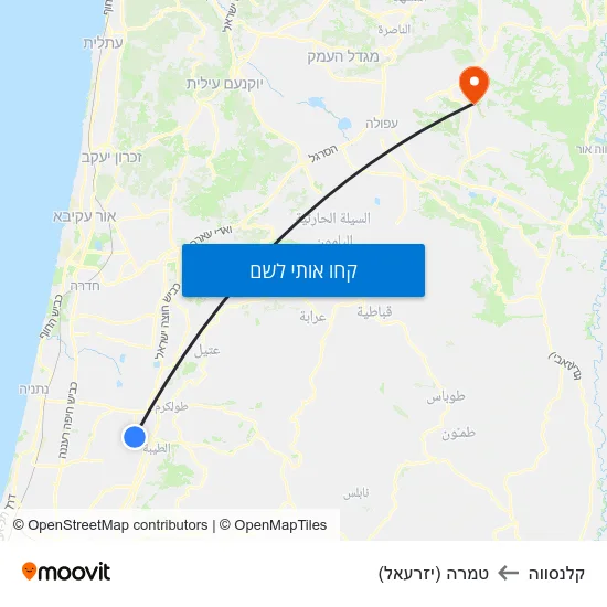 מפת קלנסווה לטמרה (יזרעאל)