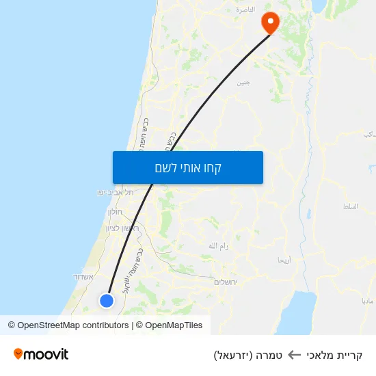 מפת קריית מלאכי לטמרה (יזרעאל)
