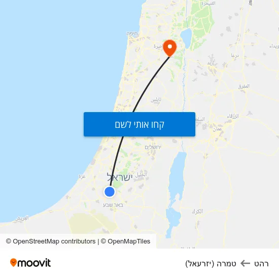מפת רהט לטמרה (יזרעאל)