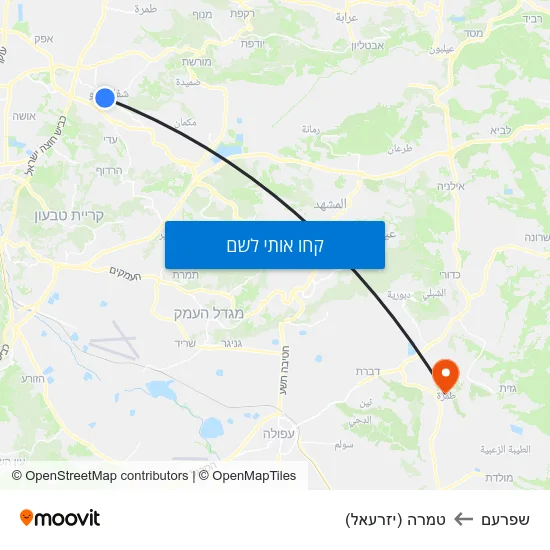 מפת שפרעם לטמרה (יזרעאל)