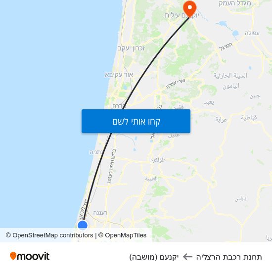 מפת תחנת רכבת הרצליה ליקנעם (מושבה)