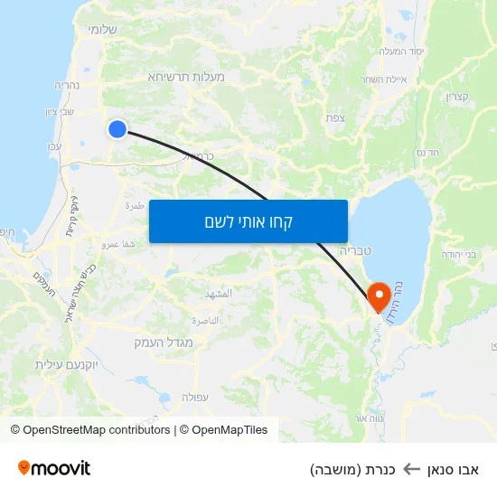 מפת אבו סנאן לכנרת (מושבה)