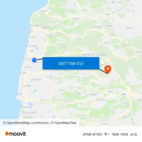 מפת מ.א. מטה אשר לכסרא-סמיע