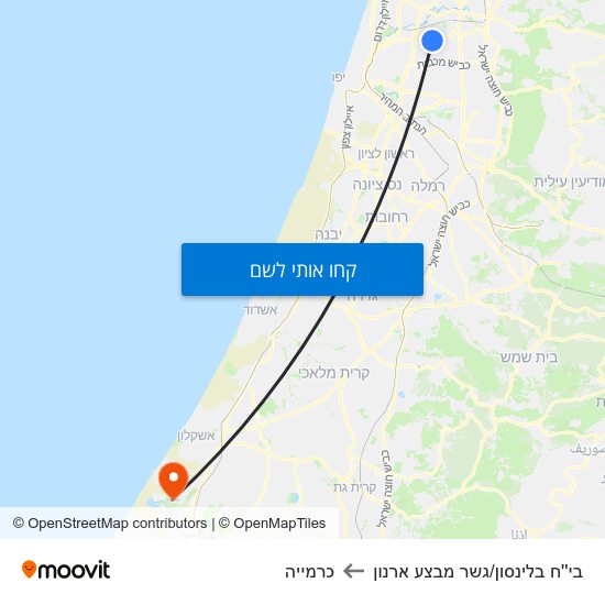 מפת בי''ח בלינסון/גשר אבנת לכרמייה