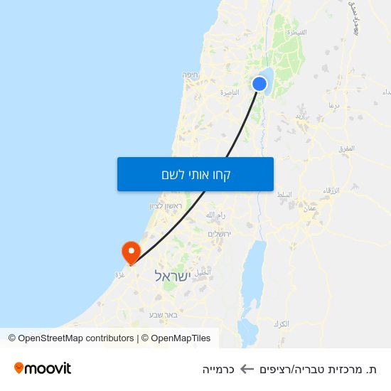 מפת ת. מרכזית טבריה/רציפים לכרמייה