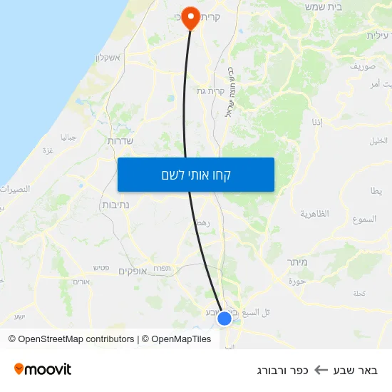 מפת באר שבע לכפר ורבורג