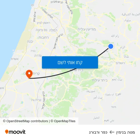 מפת מטה בנימין לכפר ורבורג